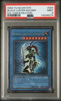 2004 Yu-Gi-Oh! Black Luster Soldier SYE-024 Ultra Rare PSA 9 MINT - Image 1