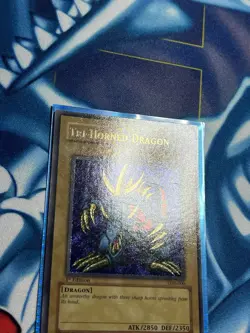 Yu-Gi-Oh LOB-000 Tri-Horned Dragon 1st Edition Glossy MP ( FOIL LINE/FOIL SHIFT) - Image 5