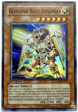 GLAS-EN017 Gladiator Beast Alexander - Super Rare 1st Ed Near Mint YuGiOh Card - Image 1