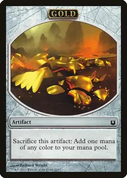 Gold Token Born of the Gods Light Play MTG Magic DNA GAMES - Image 1