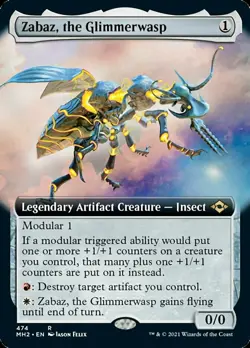 *FOIL Extended Art* Zabaz, the Glimmerwasp - Modern Horizons 2 - MTG - Image 1