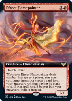 1x Efreet Flamepainter - Foil - Extended Art NM-Mint, English Strixhaven: School - Image 1