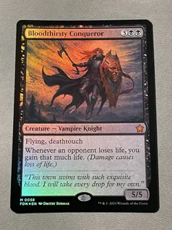 Magic the Gathering Bloodthirsty Conqueror Foundations Foil NM - Image 1