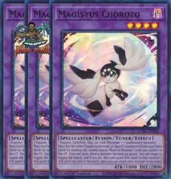 Yugioh! 3x Magistus Chorozo SUDA-EN100 Super Rare 1st Ed NM - Image 1