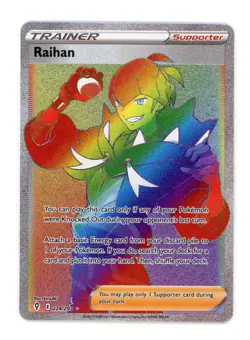 Raihan 224/203 Secret Rare Rainbow Rare Pokemon TCG Evolving Skies Holo Card NM - Image 1