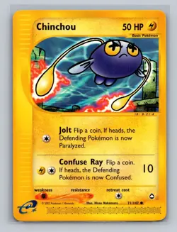 Pokemon Card - Chinchou Aquapolis 71/147 Common LP - Image 1