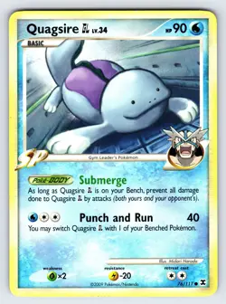 Quagsire 76/111 2009 Rising Rivals Pokemon Card TCG Nintendo Non Holo Common Lp - Image 1