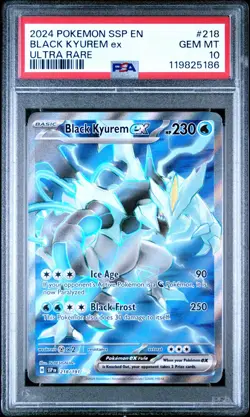 Pokemon TCG Black Kyurem ex 218/191 2024 Surging Sparks Ultra Rare Card - PSA 10 - Image 1