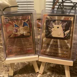 Pokemon Celebrations Gold Metal Charizard & Pikachu Cards 25th Anniversary Base - Image 1