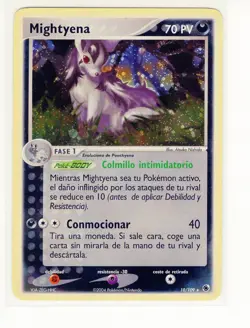 1x ~ESP~ SPANISH Mightyena 10/109 HOLO EX Ruby & Sapphire Pokemon Card (LB3) - Image 1