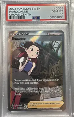 Roxanne #GG66/GG70 Crown Zenith Full Art Pokemon Card 2023 PSA 10 Gem Mint - Image 1