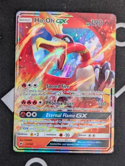 Ho-Oh GX - 21/147 - Pokemon Burning Shadows Sun & Moon Ultra Rare Card NM - Image 1