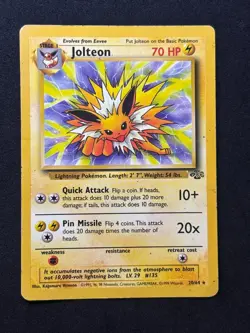 Jolteon 20/64 Jungle Unlimited Non Holo Rare WotC Vintage Pokemon TCG Card - MP - Image 1