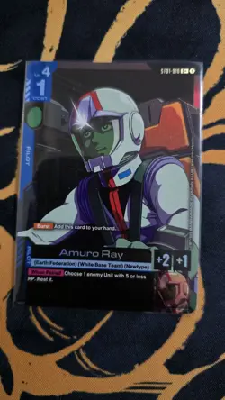 Gundam Card Game ST01-010 C+ Amuro Ray Alt Art - Image 1