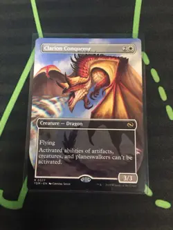 MTG Magic The Gathering Clarion Conqueror TDM Rare Borderless Dragon - Image 1