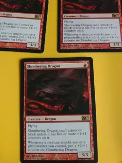 Slumbering Dragon x5 M13 Magic the Gathering 5 Card. Wear to right edge - Image 2