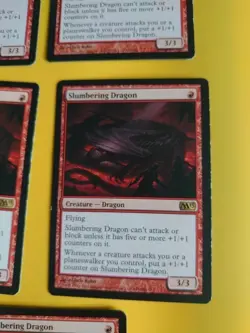 Slumbering Dragon x5 M13 Magic the Gathering 5 Card. Wear to right edge - Image 3