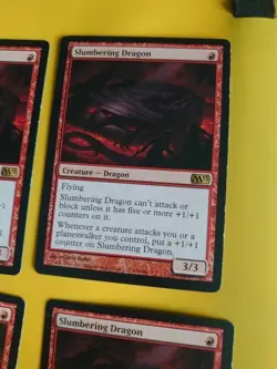 Slumbering Dragon x5 M13 Magic the Gathering 5 Card. Wear to right edge - Image 4