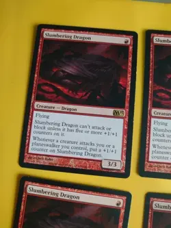 Slumbering Dragon x5 M13 Magic the Gathering 5 Card. Wear to right edge - Image 5