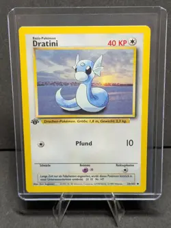 Pokemon TCG Dratini Base Set 26/102 Regular 1st Edition Uncommon GERMAN Card - Image 1