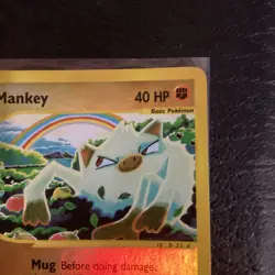 Pokemon TCG Mankey 092/147 Aquapolis Common card Reverse Holo NM - Image 3