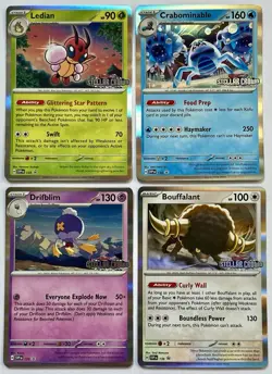 Pokemon Stellar Crown Stamped Pre-Release 133 134 135 136 Promo Set Holo SVP - Image 1