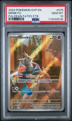 2024 POKEMON SVP EN-SV BLACK STAR PROMO 075 MIMIKYU PALDEAN FATES ELITE - PSA 10 - Image 1