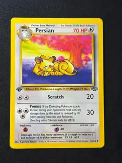 Persian 42/64 Jungle 1st Edition Non Holo Pokemon 1999 Vintage Card LP - Image 1