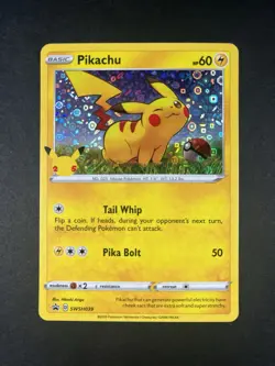 Pokemon Pikachu 25th Anniversary General Mills Promo Mint Stamped Holo Foil NM/M - Image 1