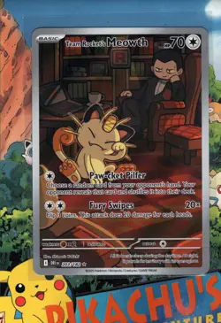 Pokemon TCG Team Rocket's Meowth 203/182 Sv10: Destined Rivals Holo NM/M 2 - Image 1