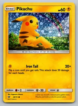 Pikachu Sequin Holo Shining Legends General Mills Promo Card 28/73 Pokemon TCG - Image 1