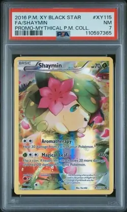 SHAYMIN #XY115 PSA 7 • 2016 Black Star Promo Card Mythical Collection FA - Image 1
