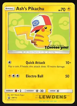 Ash's Pikachu - SM112 - Pokemon The Movie - Black Star Promos - Pokemon Card 3 - Image 1