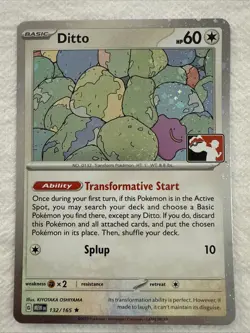 Ditto 132/165 Play! Pokemon Prize Pack Series 6 Pokemon Holo Card NM - Image 1