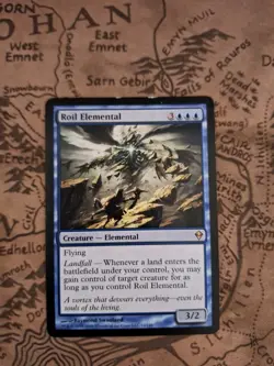 MTG Roil Elemental Zendikar Card 62/249 Regular Rare, MP Condition scuff on top - Image 3