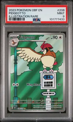 PSA 9 - 2023 POKEMON OBF EN-OBSIDIAN FLAMES 208 PIDGEOTTO | IR - Image 1