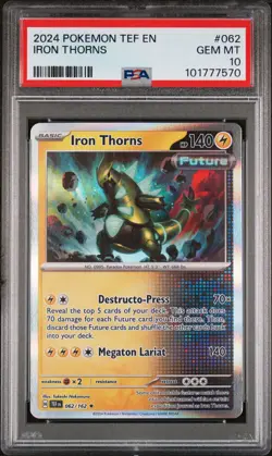 PSA 10 - 2024 POKEMON TEF EN-TEMPORAL FORCES 062 IRON THORNS - Image 1