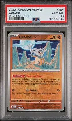 PSA 10 - 2023 POKEMON MEW EN-151 104 CUBONE MOON | REVERSE HOLO - Image 1