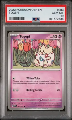 PSA 10 - 2023 POKEMON OBF EN-OBSIDIAN FLAMES 083 TOGEPI - Image 1