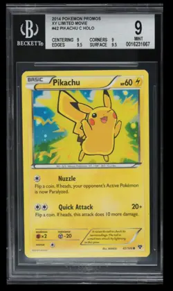 2014 Pokemon XY Limited Movie Promo Pikachu BGS 9 English #42 Holo - Image 1