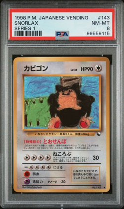 PSA 8 Snorlax #143 Pokemon Japanese Vending Series 1 1998 - Image 1