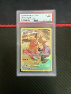 PSA 9 Pokemon Flareon TG01/TG30 Swsh09: Brilliant Stars Trainer Gallery - Image 1