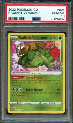 PSA 10 GEM MINT RADIANT VENUSAUR HOLO 004/078 POKEMON GO 2022 POKEMON TCG - Image 1