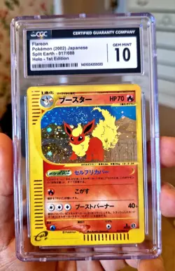 Flareon Pokemon 2002 Holo Split Earth Japanese 017/088 CGC 10 - Image 1