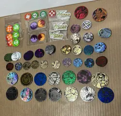 Pokemon Mixed Lot Coins 21 Large 74 Small, 5-set Energy/Life, 2-set Vstar - Image 1