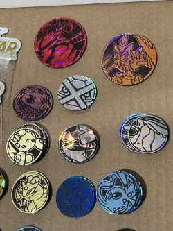 Pokemon Mixed Lot Coins 21 Large 74 Small, 5-set Energy/Life, 2-set Vstar - Image 2