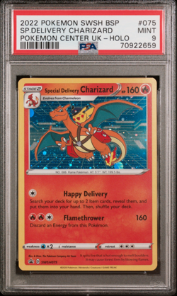 PSA 9 Special Delivery Charizard SWSH075 Black Star Promo Pokemon Center 2022 - Image 1