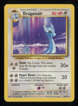 DRAGONAIR 1999 Pokemon Base Set (Unlimited) 18/102 - NM - Image 1