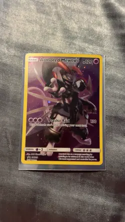 Armored Mewtwo Pokemon Card Psychic Raid Holo Rare Promo SM228 - Image 1