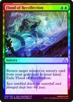 Flood of Recollection FOIL Rivals of Ixalan NM Blue Uncommon MTG CARD ABUGames - Image 1